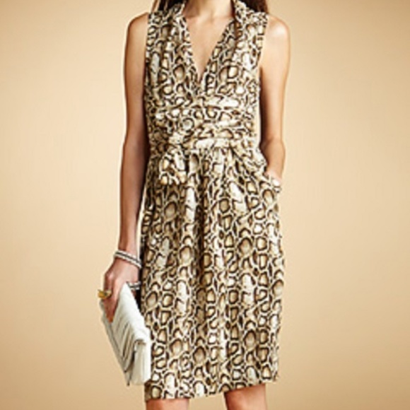 Rachel Roy Abstract Animal Python Print Wrap Dress With Pockets Women’s Size 8 - Picture 1 of 9